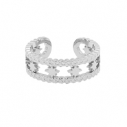 Roestvrij stalen (RVS) Stainless steel ringen ster Zilver