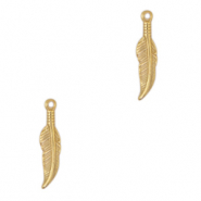 Roestvrij stalen (RVS) Stainless steel bedels veer Goud