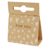 Sieraden kaartjes "for you" hearts Brown