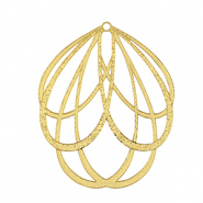 Roestvrij stalen (RVS) Stainless steel bedels bohemian bloem Gold