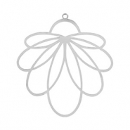 Roestvrij stalen (RVS) Stainless steel bedels bohemian bloem Silver