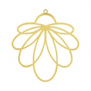 Roestvrij stalen (RVS) Stainless steel bedels bohemian bloem Gold