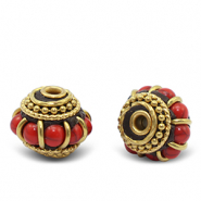 Bohemian kralen Red-antique gold
