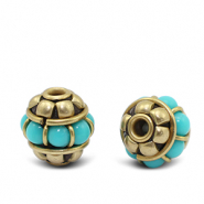 Bohemian kralen Turquoise-antique gold