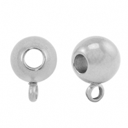 Roestvrij stalen (RVS) Stainless steel kralen met oog 8mm Silver