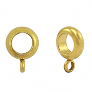 Roestvrij stalen (RVS) Stainless steel kralen disc met oog Gold