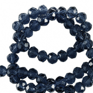 Top Facet kralen 3x2mm disc Navy blue