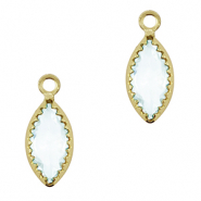 Hangers van Crystal Glass ovaal Light sky blue-gold