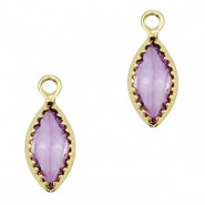 Hangers van Crystal Glass ovaal Purple-gold