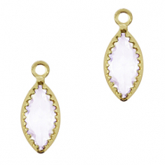 Hangers van Crystal Glass ovaal Light lilac-gold