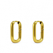 Roestvrij stalen (RVS) Stainless steel oorbellen / oorstekers ovaal Gold