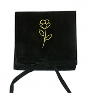 Sieraad zakje flower Black-gold