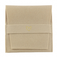 Sieraad zakje heart Latte beige-gold