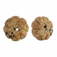 Natuursteen kralen kwartsiet bloem Brown