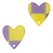 Resin hangers hart Purple-lime green