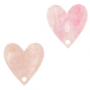 Resin hangers hart Light pink