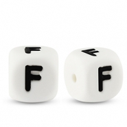 Letterkralen van siliconen  F White-black
