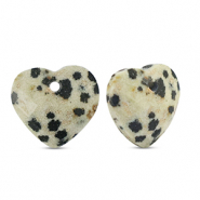 Natuursteen bedels dalmatian stone hart Greige-black