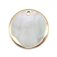 BQ Zoetwaterparels bedel rond Gold-Natural white