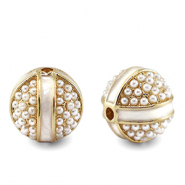 Bohemian kralen White-gold