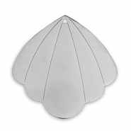 Roestvrij stalen (RVS) Stainless steel bedels schelp Silver