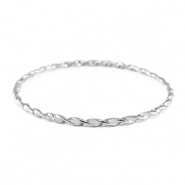 Roestvrij stalen (RVS) stainless steel armbanden twisted Silver