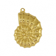 Roestvrij stalen (RVS) Stainless steel bedel zeeschelp Gold