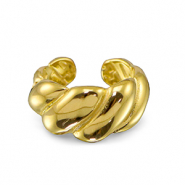 Roestvrij stalen (RVS) Stainless steel ringen twisted Gold