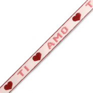 Lint met tekst "ti amo" Pink-warm red