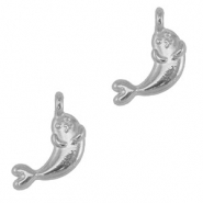 Bedels DQ metaal zeehond Antiek zilver (nikkelvrij)