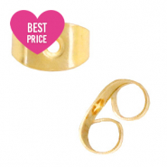 Roestvrij stalen (RVS) stainless steel onderdelen oorbellen stoppers Goud