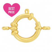 Roestvrij stalen (RVS) Stainless steel onderdelen boeislot 14mm met oogjes Goud