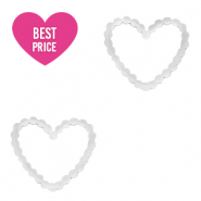 Roestvrij stalen (RVS) Stainless steel bedels/tussenstuk heart Zilver