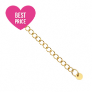 Roestvrij stalen (RVS) stainless steel onderdelen verlengketting coin 4mm Goud