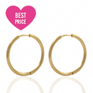 Roestvrij stalen (RVS) Stainless steel oorbellen creolen 20mm Goud