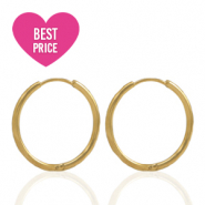 Roestvrij stalen (RVS) Stainless steel oorbellen creolen 15mm Gold