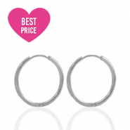 Roestvrij stalen (RVS) Stainless steel oorbellen creolen 13mm Silver