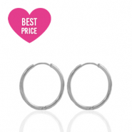 Roestvrij stalen (RVS) Stainless steel oorbellen creolen 11mm Silver