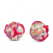 Acryl kralen dots Transparent pink-purple