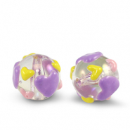 Acryl kralen dots Transparent-purple
