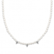 Roestvrij stalen (RVS) Stainless steel kettingen parels Silver