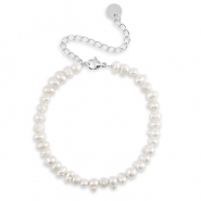 Roestvrij stalen (RVS) Stainless steel armbanden parels Silver