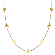 Roestvrij stalen (RVS) Stainless steel kettingen bloem Gold