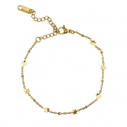 Roestvrij stalen (RVS) Stainless steel armbanden bloem Gold