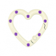 Gekleurde onderdelen sleutelhanger hart Off white-purple