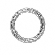 Onderdelen sleutelhanger ring twisted Silver