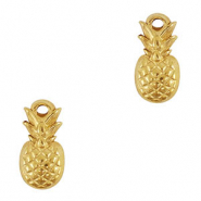 Roestvrij stalen (RVS) Stainless steel bedels ananas Gold