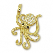 Brass TQ metaal bedels octopus Gold