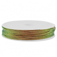 Macram&eacute; draad gevlochten 1mm Multicolour-orange green metallic