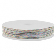 Macram&eacute; draad gevlochten 1mm Multicolour metallic
